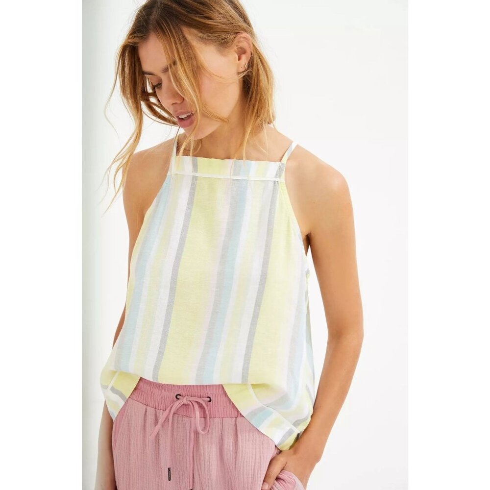 Cloth & Stone Striped Button Back Tank Top